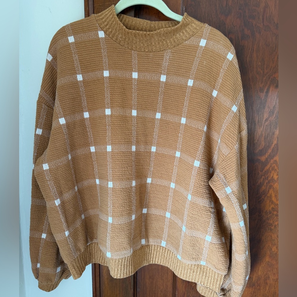 Cozy Brown Checkered Sweater from Porridge